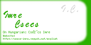 imre csecs business card